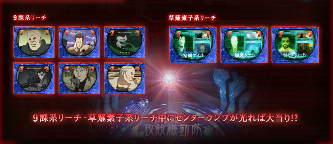 9課系リーチ・草薙素子系リーチ中にセンターランプが光れば大当り!?
